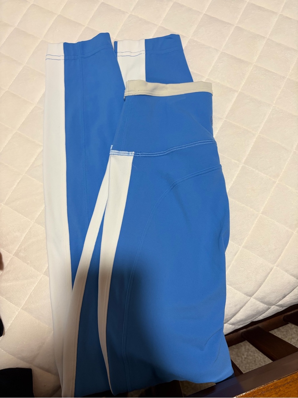 lululemon athletica Blue and White High-Rise Leggings